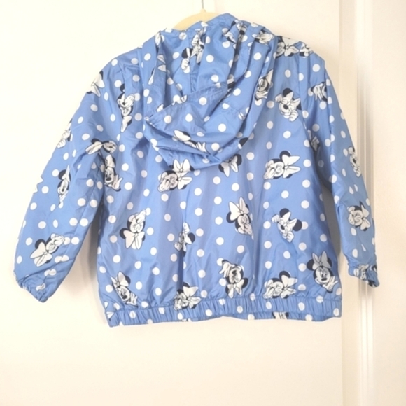 NWOT Baby GAP Minni Mouse Hooded Windbreaker Jacket Blue Polka Dot 2T - Picture 2 of 4